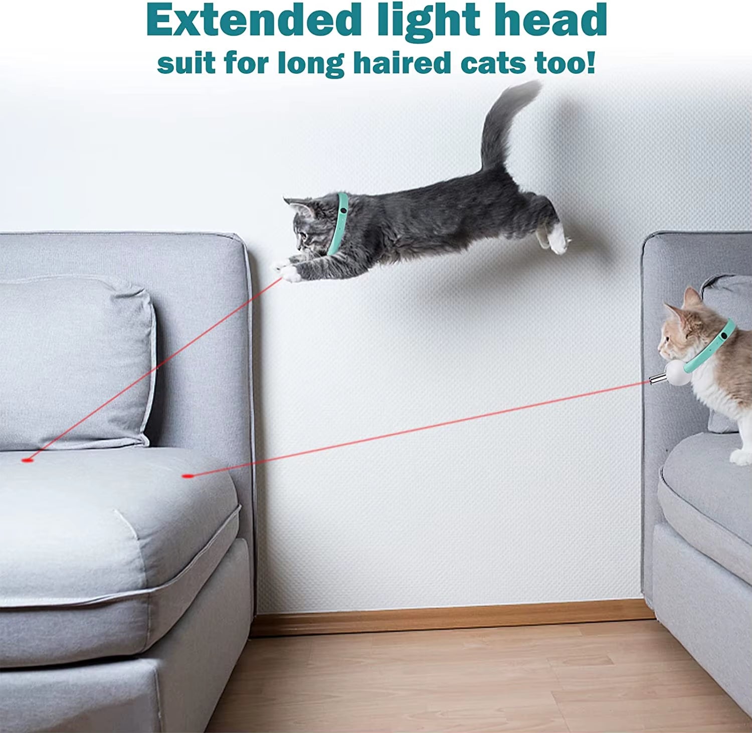 Automatic Cat Toy Smart Laser Teasing Cat Toy Collar Electric USB Charging Kitten Toys Interactive Training Pet Accessories